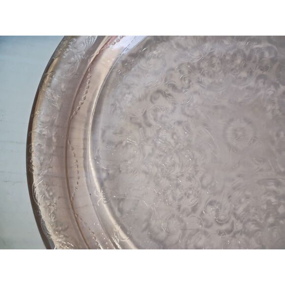 Federal Glass Madrid Pink Depression Glass 11 1/2" Round Platter - Picture 2 of 6